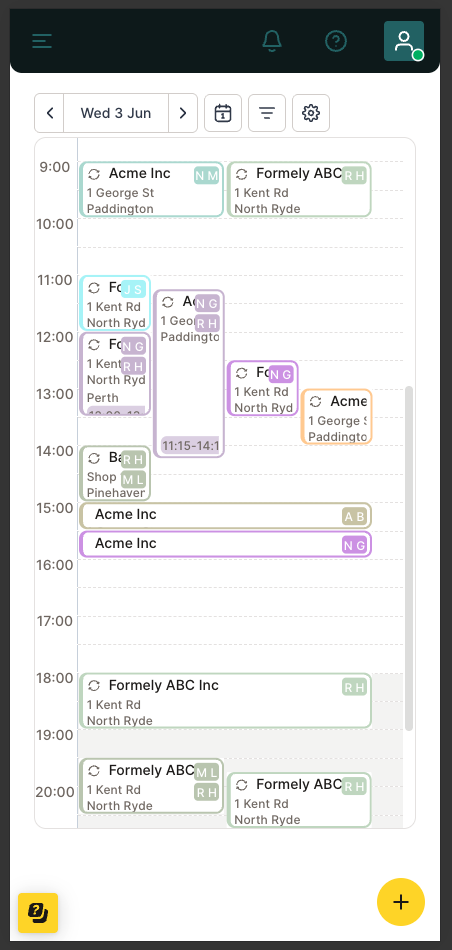 Servis Planner on mobile